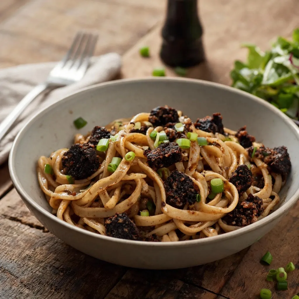 Pâtes au boudin noir